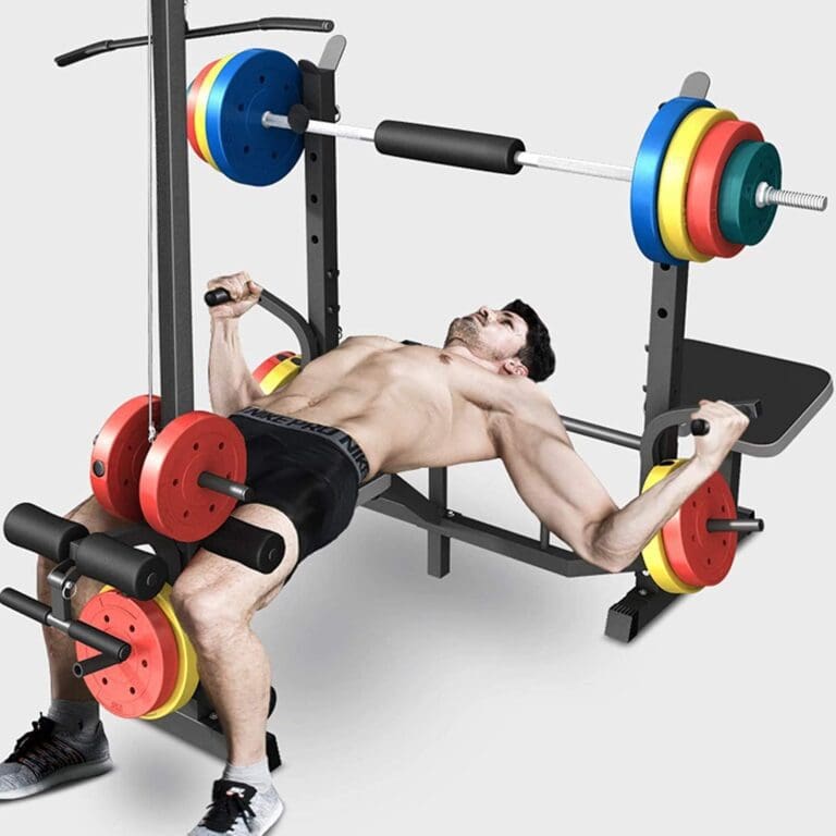 Banc de musculation multifonction, banc de musculation olympique réglable pour entraînement complet du corps et exercices de gym à domicile, appareil de musculation sans barre – Image 3