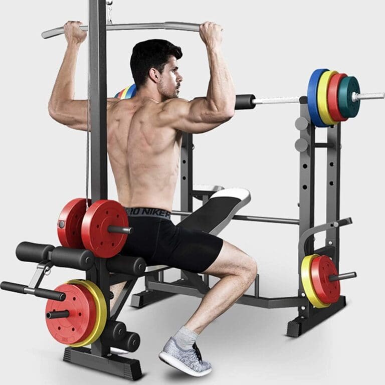 Banc de musculation multifonction, banc de musculation olympique réglable pour entraînement complet du corps et exercices de gym à domicile, appareil de musculation sans barre – Image 2