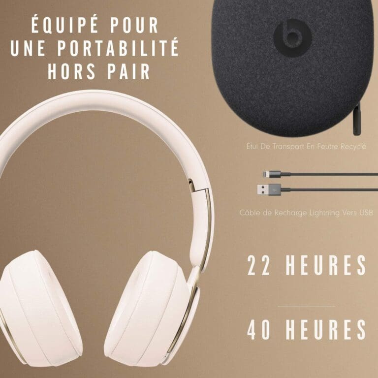 Casque Beats MRJ72 Wireless Solo Pro Ivoire – Image 5