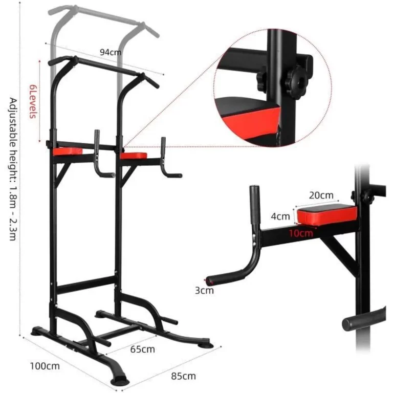 Chaise Romaine Power Tower,Tour de Musculation Multifonctions Barre de Traction,Entraîneur pour Abdominaux,Dos et Triceps, Pull-ups – Image 3