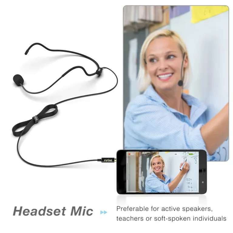 Microphone Cravate Serre-Tête FIFINE C1 pour smartphone, appareil photo, et PC – Image 3