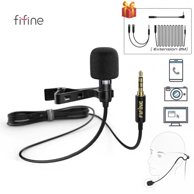 Microphone Cravate Serre-Tête FIFINE C1 pour smartphone, appareil photo, et PC