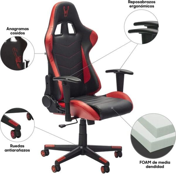 Chaise gamer / Orthopédique – Stinger Woxter Station Red – Image 4