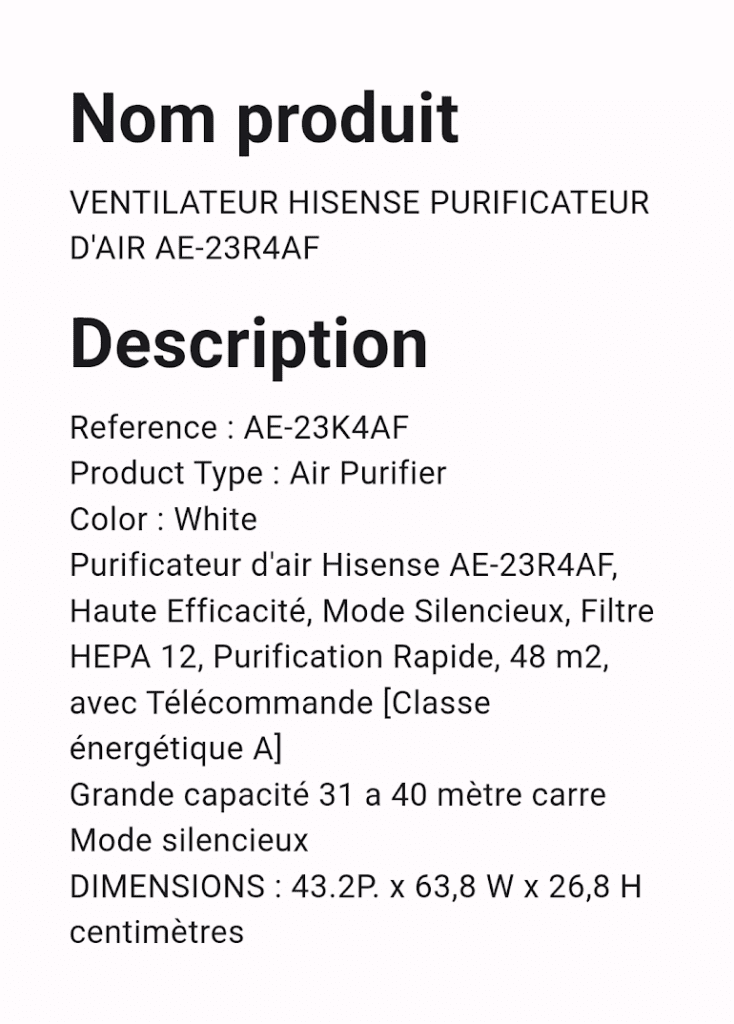 VENTILATEUR HISENSE PURIFICATEUR D'AIR AE 23R4AF – Image 2