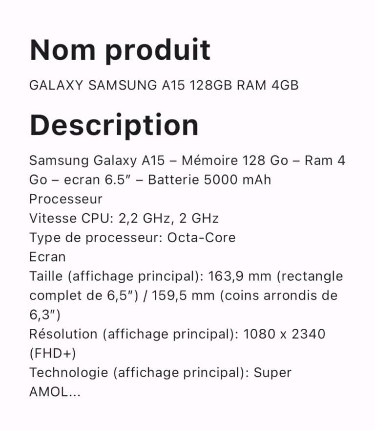 GALAXY SAMSUNG A15 128GB RAM4GB – Image 3