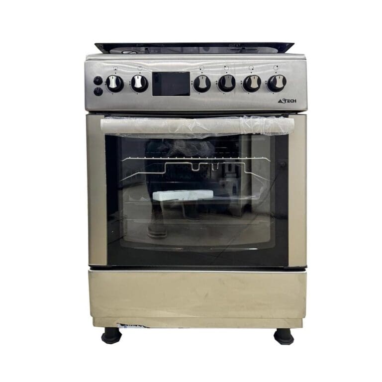 CUISINIERE ASTECH 4FEUX 60X60 A GAZ AVEC ECRAN ET CHAULEUR TOURN CK66ELCF