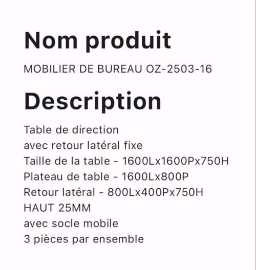 MOBILIER DE BUREAU OZ 2503 16 – Image 2