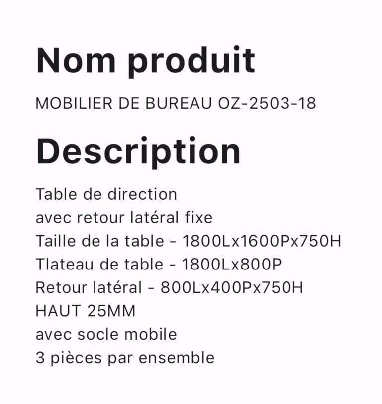 MOBILIER DE BUREAU OZ 2503 18 – Image 2