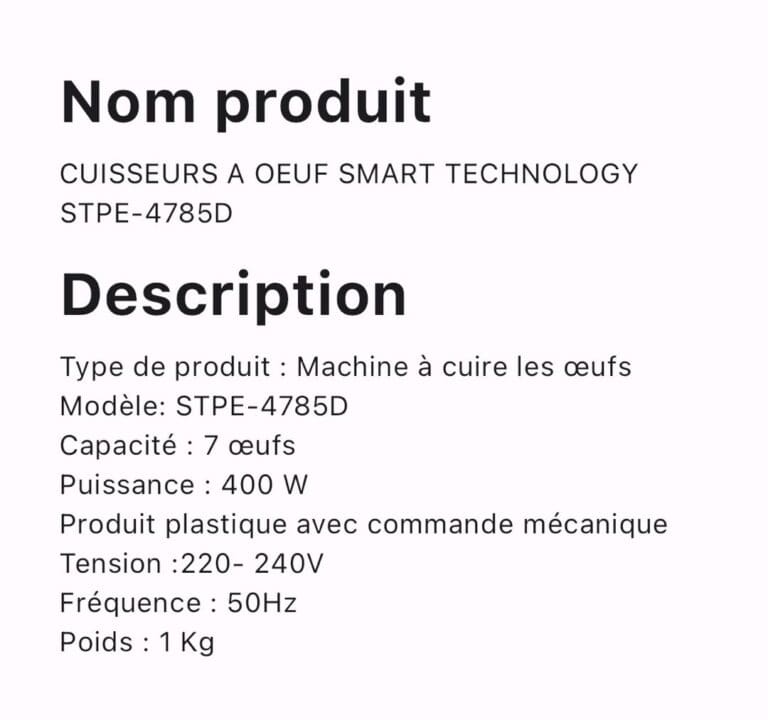 CUISSEURS A ŒUF SMART TECHNOLOGY STPE 4785D – Image 2