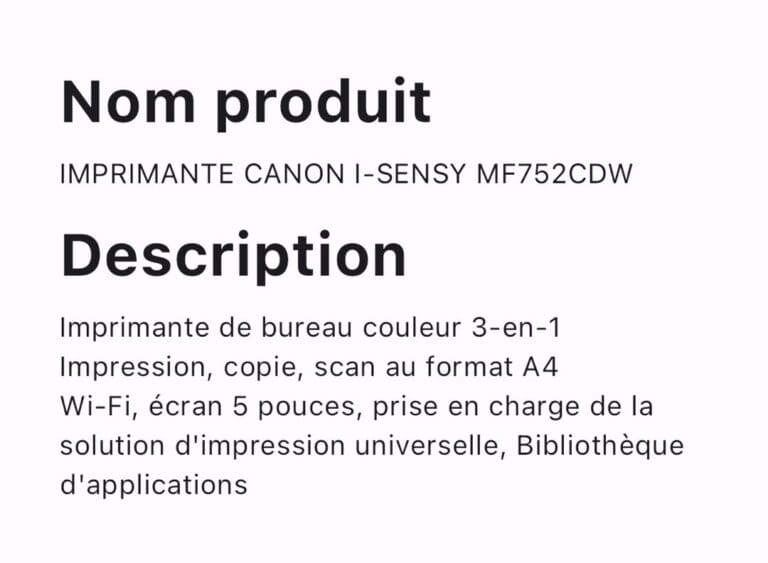 IMPRIMANTE CANON I SENSY MF752CDW – Image 4