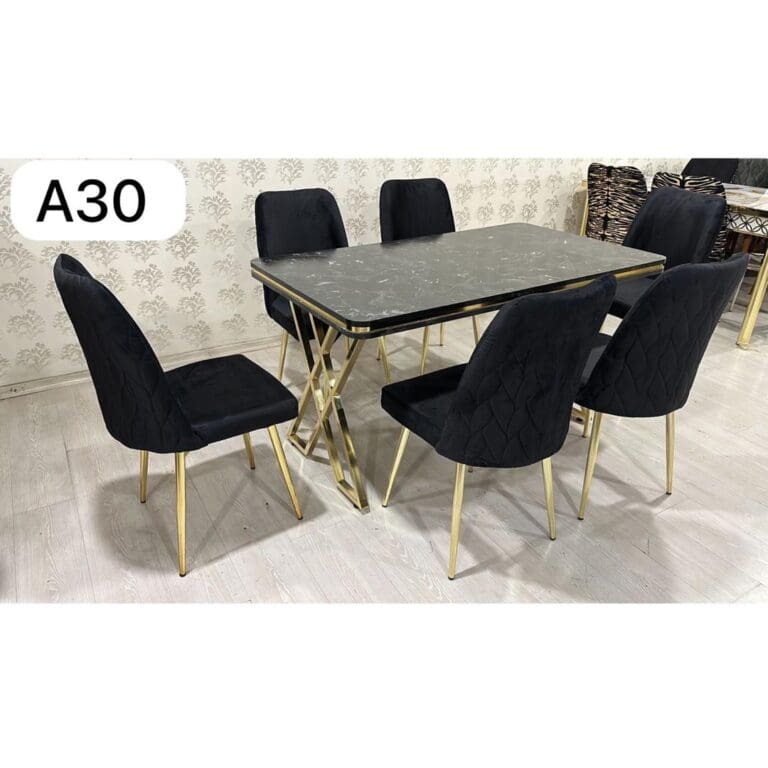 TABLE A MANGER 6 PLACES 80X140 METAL NOIR A30