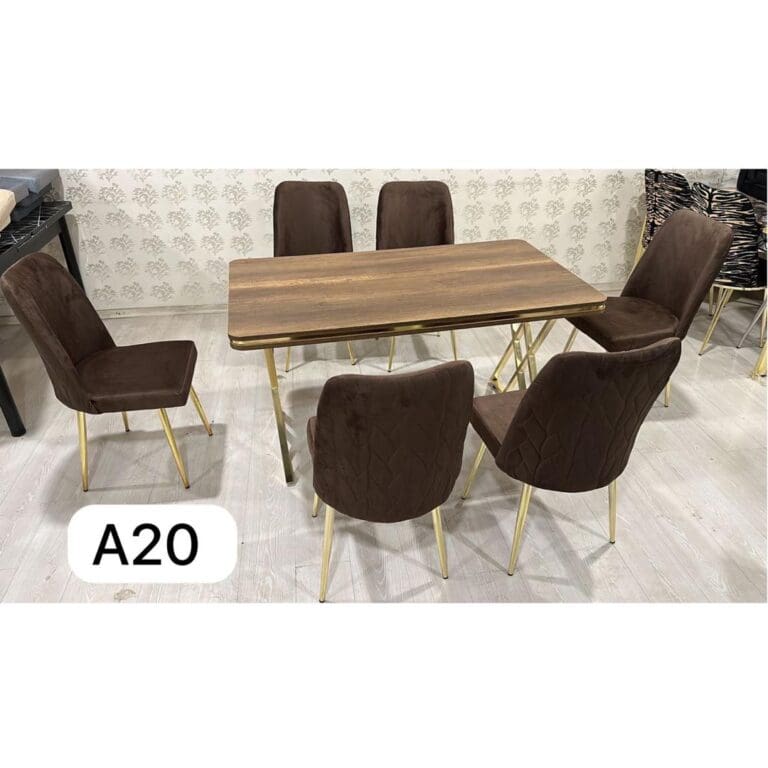 TABLE A MANGER 6 PLACES 80X140 METAL MARRON A20