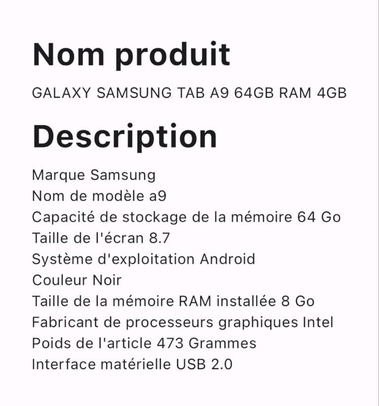 GALAXY SAMSUNG TAB A9 64GB RAM 4GB – Image 4