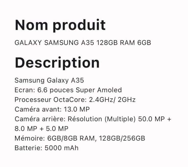 GALAXY SAMSUNG A35 128GB  RAM 6GB – Image 3