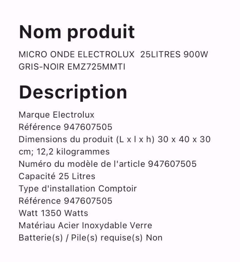 MICRO ONDE ELECTROLUX 25 LITRES 900W GRIS NOIR EMZ725MMTI – Image 4