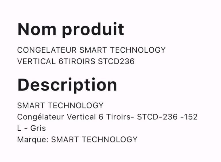 CONGELATEUR SMART TECHNOLOGY VERTICAL 6TIROIRS STCD236 – Image 2