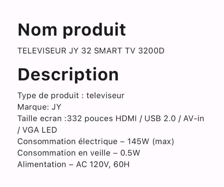 TELEVISEUR JY 32 SMART TV 3200D – Image 2