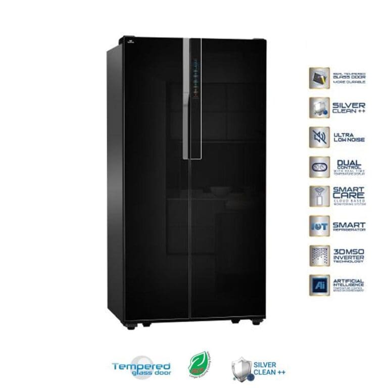 REFRIGERATEUR WALTON SIDE BY SIDE 2PORTES 563LITRES NOIR WNI-5F3-GDEL-DD