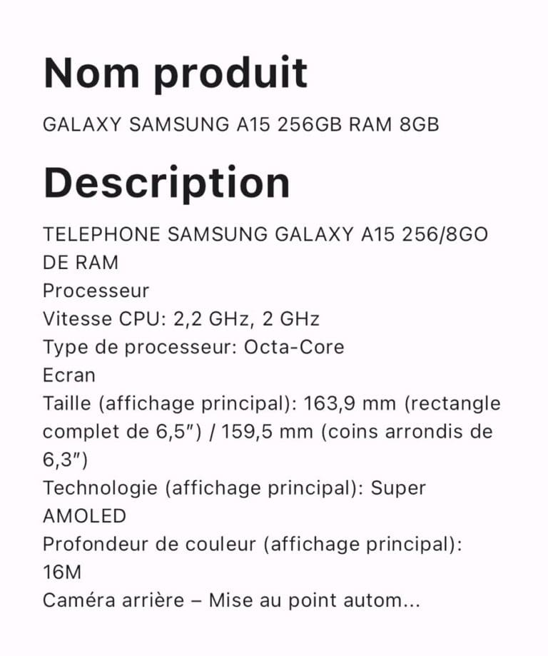 GALAXY SAMSUNG A15 256GB RAM 8GB – Image 2