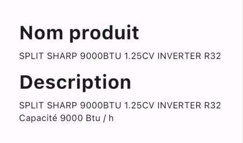 SPLIT SHARP 9000BTU 1.25CV INVERTER R32 – Image 2