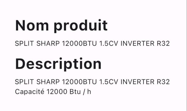 SPLIT SHARP 12000BTU 1.5CV INVERTER R32 – Image 2