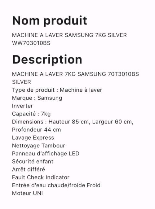 MACHINE A LAVER 7KG SAMSUNG 70T3010BS – Image 2