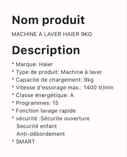 MACHINE A LAVER HAIER 9KG – Image 2