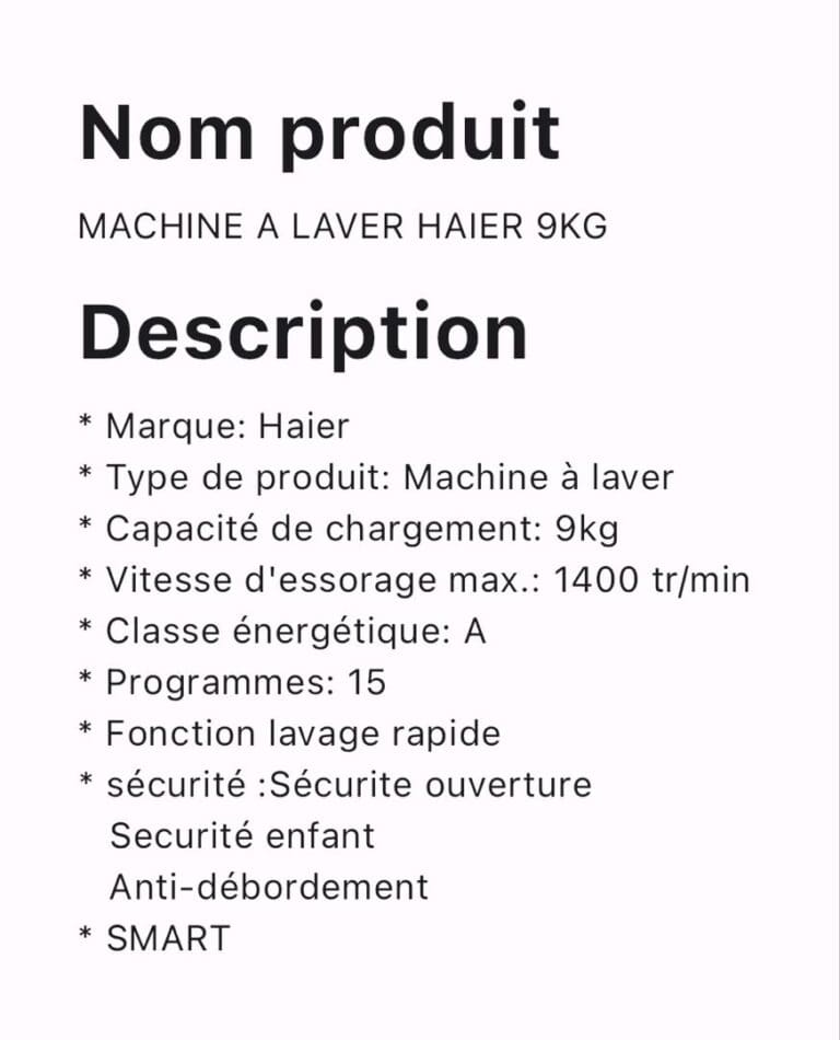 MACHINE A LAVER HAIER 9KG – Image 2