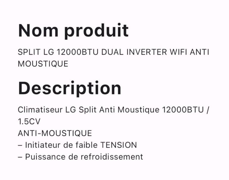 SPLIT LG 12000BTU DUAL INVERTER WIFI ANTI MOUSTIQUE – Image 2