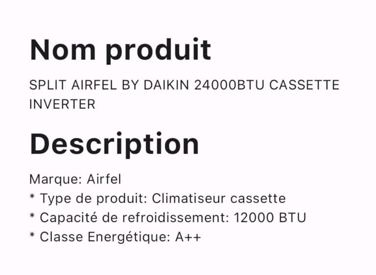 SPLIT AIRFEL BY DAIKIN 24000BTU CASSETTE INVERTER – Image 2