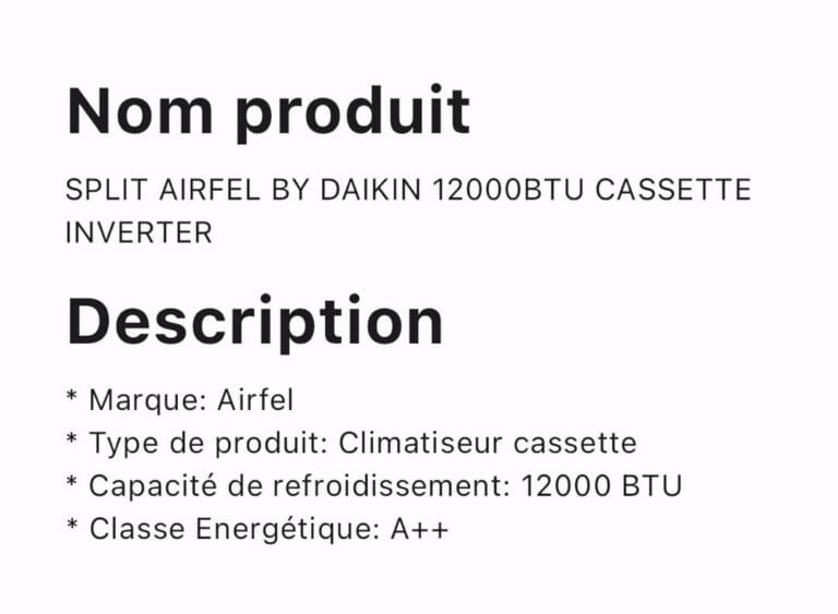 SPLIT AIRFEL BY DAIKIN 12000BTU CASSETTE INVERTER – Image 2