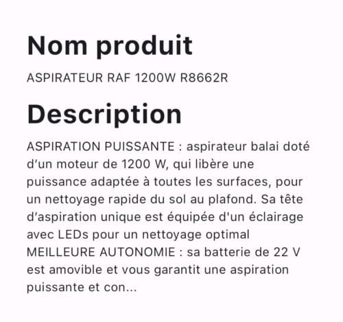 ASPIRATEUR RAF 1200W R8662R – Image 2