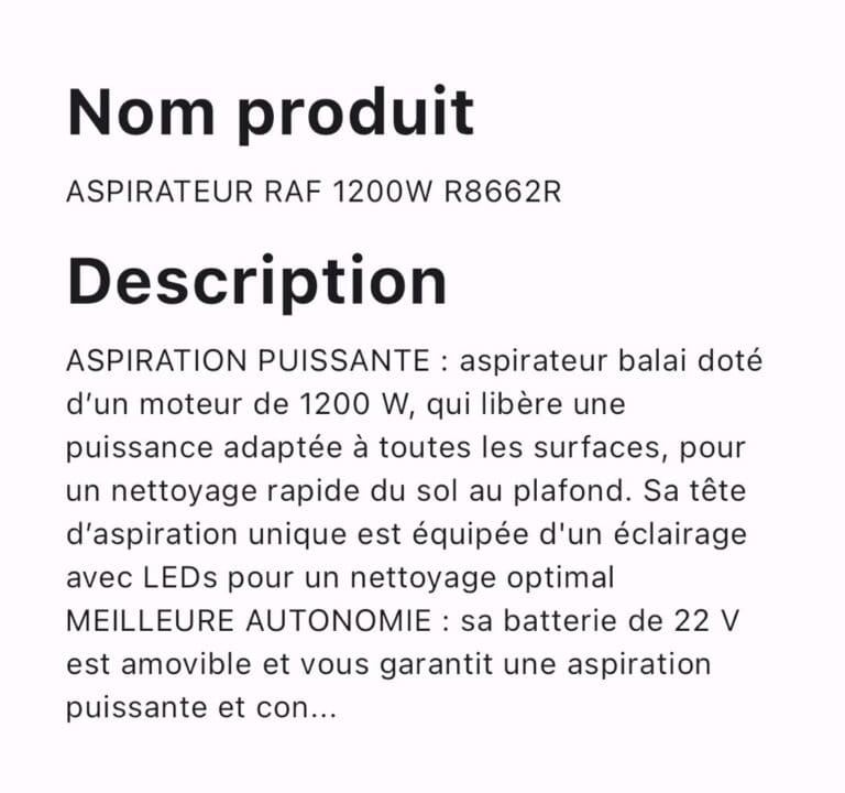 ASPIRATEUR RAF 1200W R8662R – Image 2