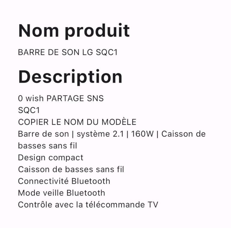 BARRE DE SON LG SQC1 – Image 2