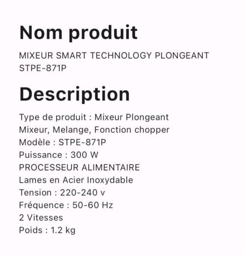 MIXEUR SMART TECHNOLOGY PLONGEANT STPE-871P – Image 2