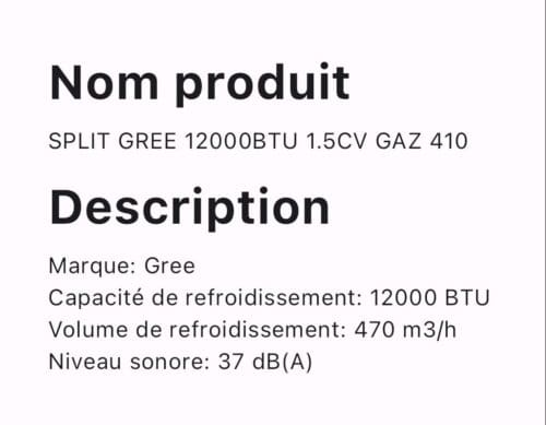 SPLIT GREE 12000BTU 1.5CV GAZ 410 – Image 2