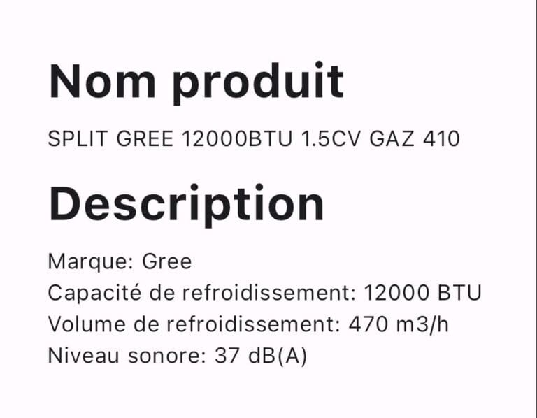 SPLIT GREE 12000BTU 1.5CV GAZ 410 – Image 2