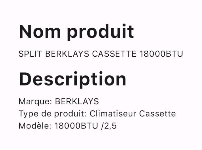 SPLIT BERKLAYS CASSETTE 18000BTU – Image 2