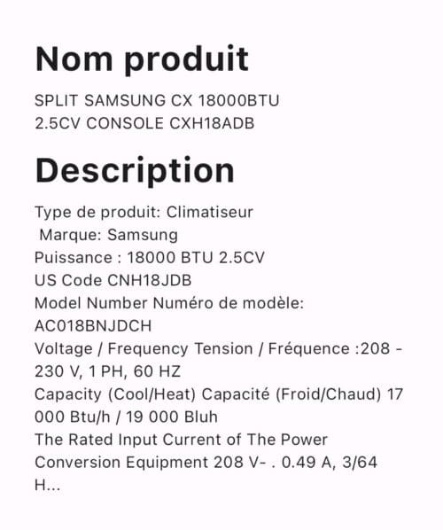 SPLIT SAMSUNG CX 18000BTU 2.5CV CONSOLE CXH18ADB – Image 2