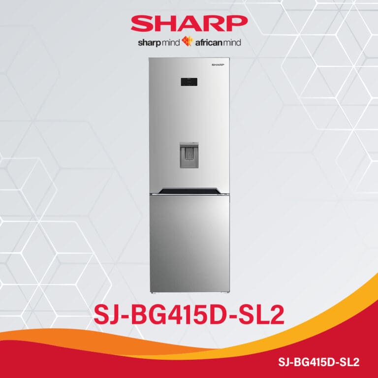 REFRIGERATEUR  SHARP COMBINÉ SJ-BG415D-HS2 (NON FROST/INOX/3T/FONTAINE) NOIRE ET GRIS – Image 2