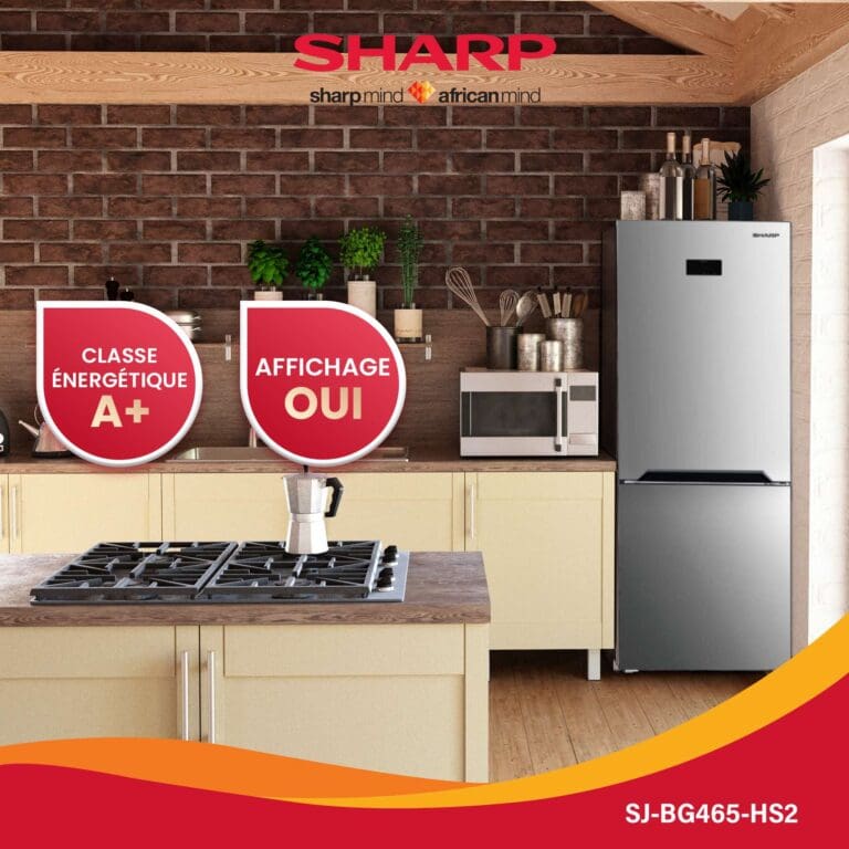 REFRIGERATEUR SHARP COMBINÉ SJ-BG465-HS2 (NON FROST/INOX/3T) – Image 2