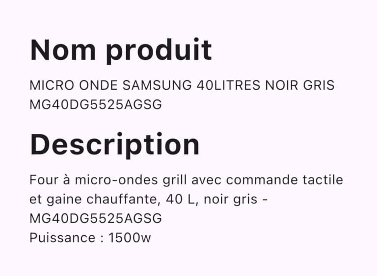 MICRO ONDE SAMSUNG 40LITRES NOIR GRIS MG40DG5525AGSG – Image 4