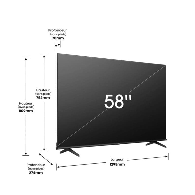 TELEVISEUR HISENSE 58"' LED UHD 4K SMART VIDAA 58A6K – Image 4