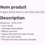 Lefon Plaque 2 feux a gaz gris lfgs-3221 – Image 2