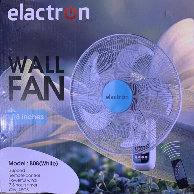 VENTILATEUR ELACTRON MURAL AVEC COMMANDE 18POUCES BLANC B08