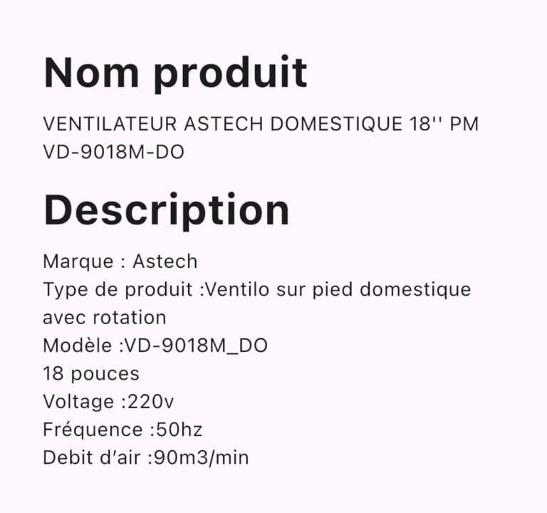 Ventilateur Astech Industrielle 20'' VP-1020-DO – Image 2