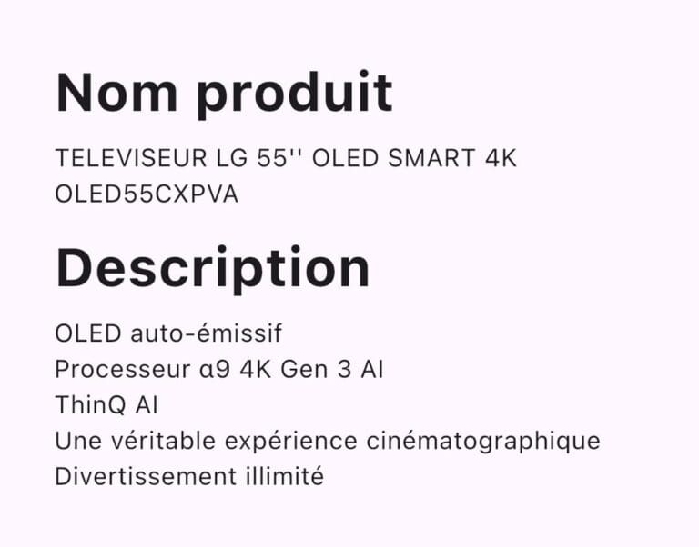 TELEVISEUR LG 55 OLED OLED55CXPVA – Image 2