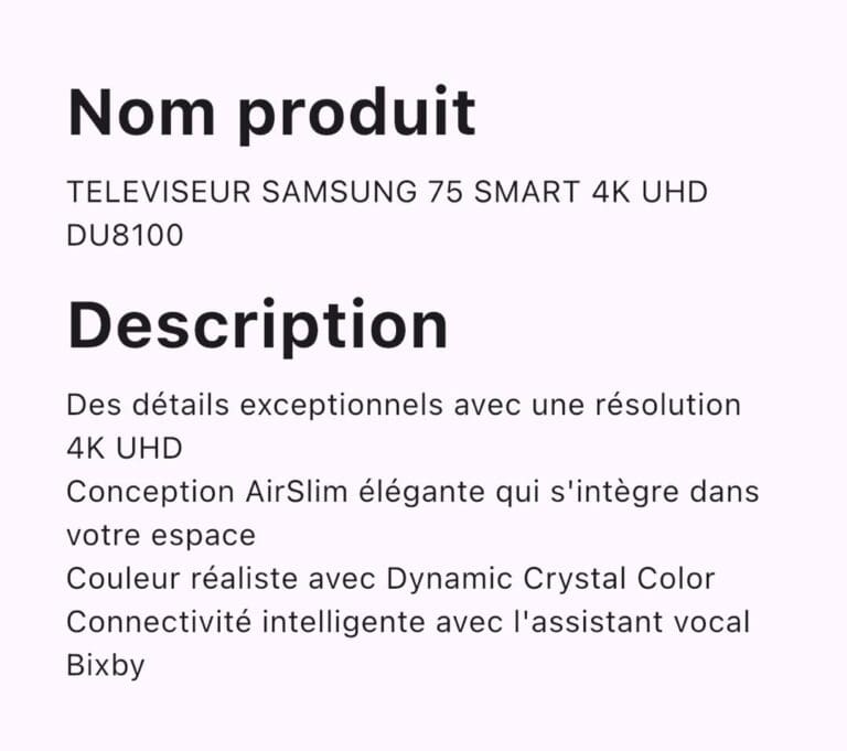 Televiseur Samsung 75 Smart 4K UHD DUB 8100 – Image 3