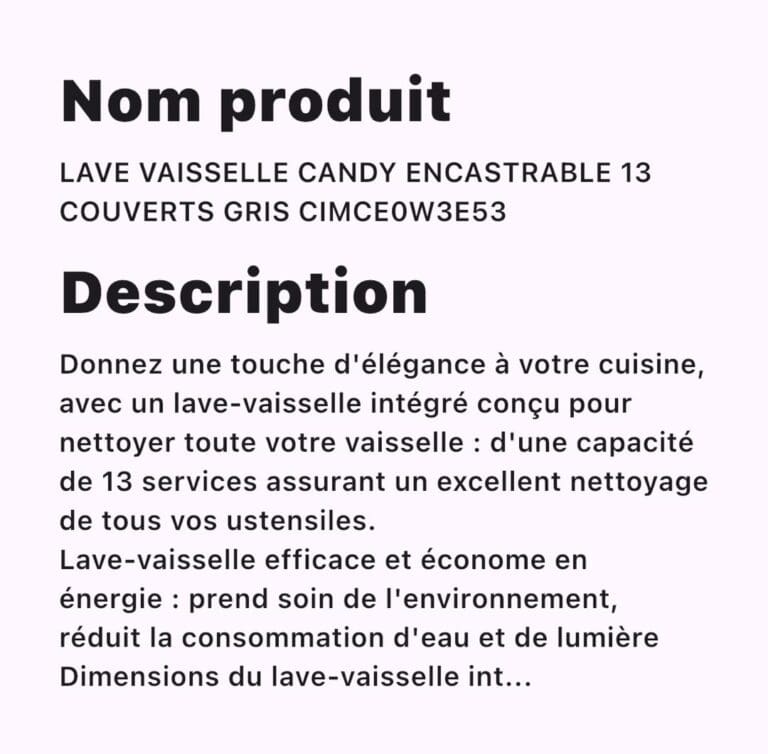 LAVE VAISSELLE CANDY ENCASTRABLE 13 COUVERT CIMCE0W3E53 Gris – Image 2