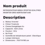 REFRIGERATEUR 624 LITRES MIDEA MDRT645MTU46 INVERTER GRIS – Image 4